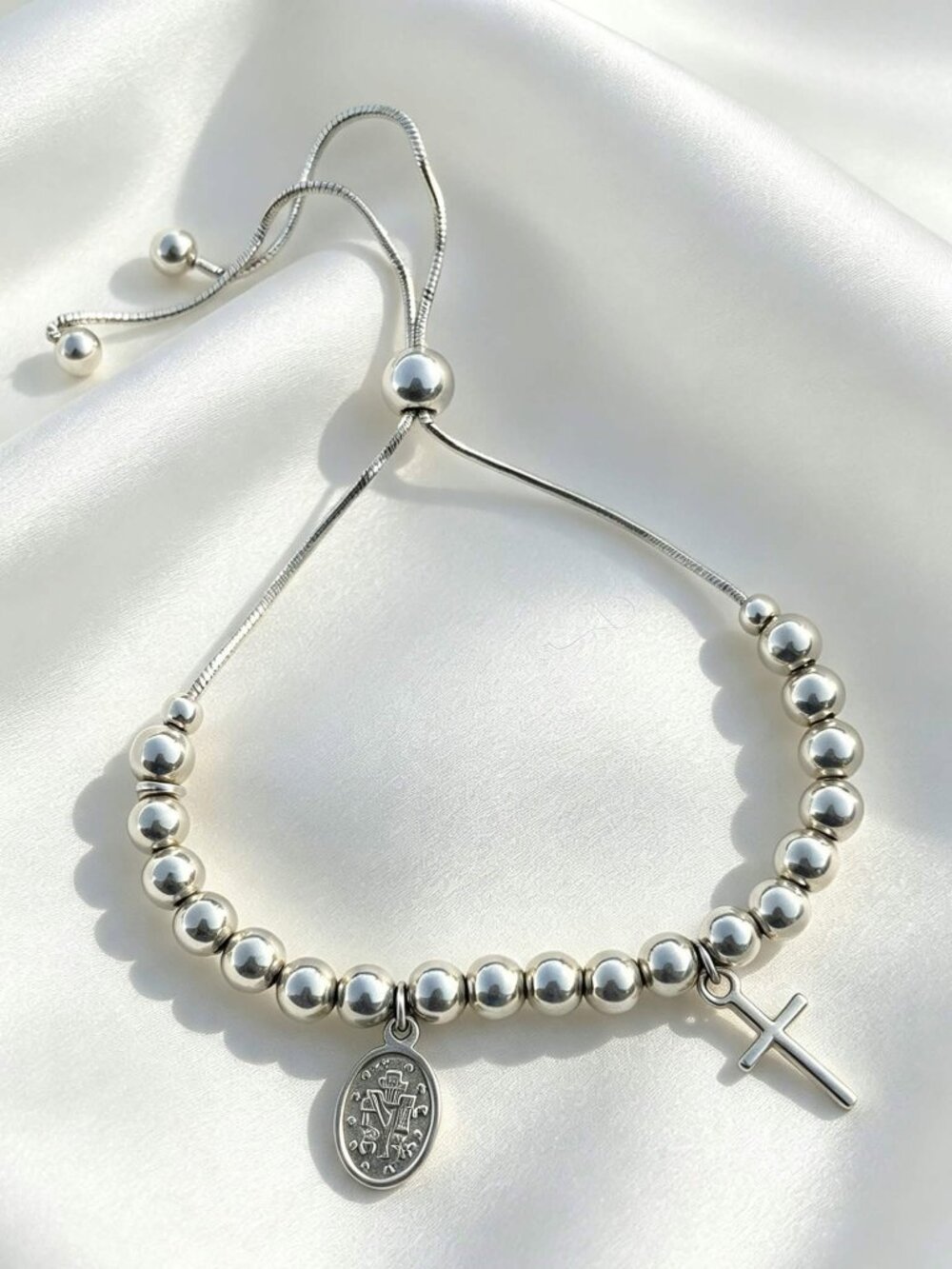 Religious genuine Italian silver bracelet